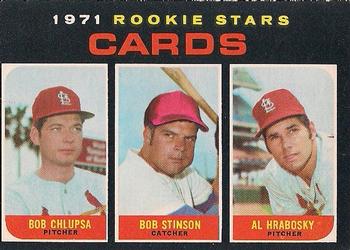 1971 O-Pee-Chee #594 Cards 1971 Rookie Stars (Bob Chlupsa / Bob Stinson / Al Hrabosky) Front