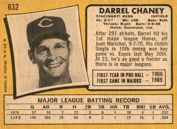 1971 O-Pee-Chee #632 Darrel Chaney Back