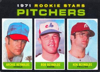 1971 O-Pee-Chee #664 Pitchers 1971 Rookie Stars (Archie Reynolds / Bob Reynolds / Ken Reynolds) Front