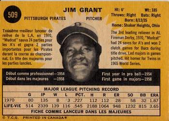 1971 O-Pee-Chee #509 Jim Grant Back