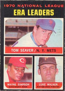 1971 O-Pee-Chee #68 1970 National League ERA Leaders (Tom Seaver / Wayne Simpson / Luke Walker) Front