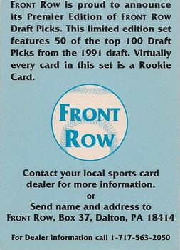 1991 Front Row Draft Picks - Promos #NNO Rodney Pedraza Back