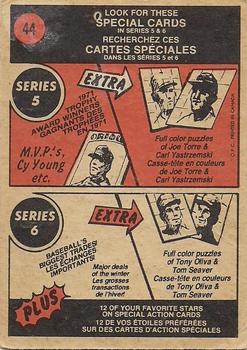 1972 O-Pee-Chee #44 Rick Wise Back