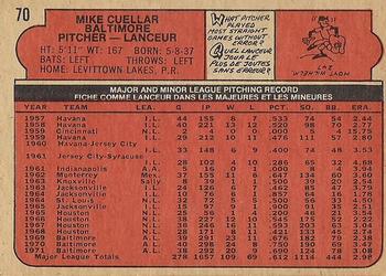 1972 O-Pee-Chee #70 Mike Cuellar Back