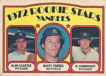 1972 O-Pee-Chee #124 Yankees 1972 Rookie Stars (Alan Closter / Rusty Torres / Roger Hambright) Front