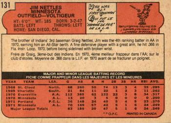 1972 O-Pee-Chee #131 Jim Nettles Back