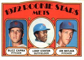 1972 O-Pee-Chee #141 Mets 1972 Rookie Stars (Buzz Capra / Leroy Stanton / Jon Matlack) Front