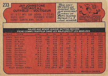 1972 O-Pee-Chee #233 Jay Johnstone Back