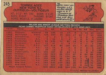 1972 O-Pee-Chee #245 Tommie Agee Back