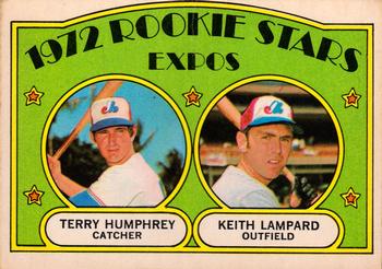 1972 O-Pee-Chee #489 Expos 1972 Rookie Stars (Terry Humphrey / Keith Lampard) Front