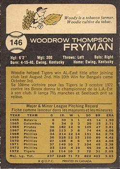 1973 O-Pee-Chee #146 Woodie Fryman Back