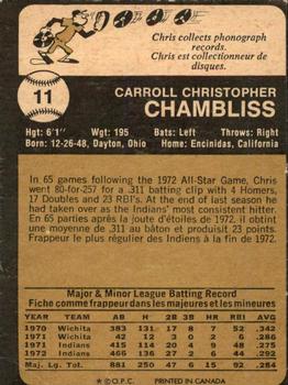 1973 O-Pee-Chee #11 Chris Chambliss Back