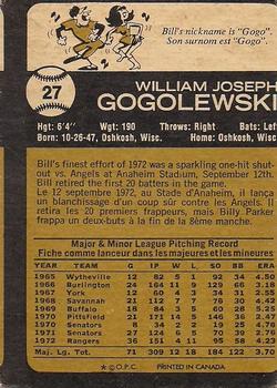 1973 O-Pee-Chee #27 Bill Gogolewski Back