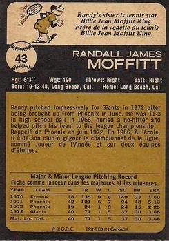 1973 O-Pee-Chee #43 Randy Moffitt Back