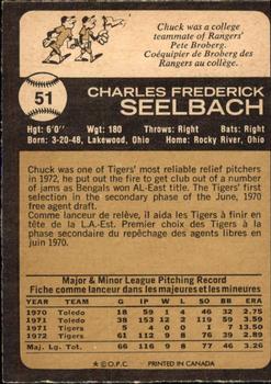 1973 O-Pee-Chee #51 Chuck Seelbach Back