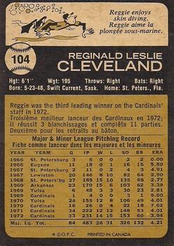 1973 O-Pee-Chee #104 Reggie Cleveland Back