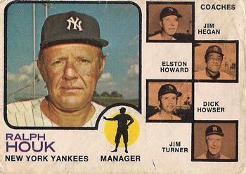 1973 O-Pee-Chee #116 Yankees Field Leaders (Ralph Houk / Jim Hegan / Elston Howard / Dick Howser / Jim Turner) Front