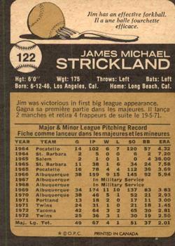 1973 O-Pee-Chee #122 Jim Strickland Back