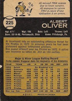 1973 O-Pee-Chee #225 Al Oliver Back