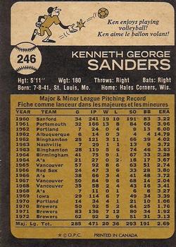 1973 O-Pee-Chee #246 Ken Sanders Back