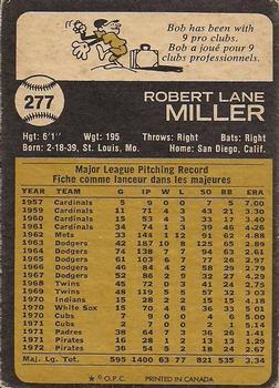 1973 O-Pee-Chee #277 Bob Miller Back