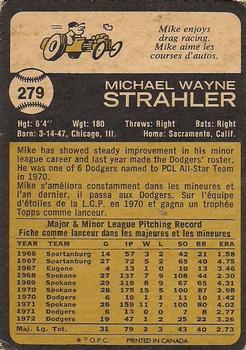 1973 O-Pee-Chee #279 Mike Strahler Back