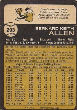 1973 O-Pee-Chee #293 Bernie Allen Back