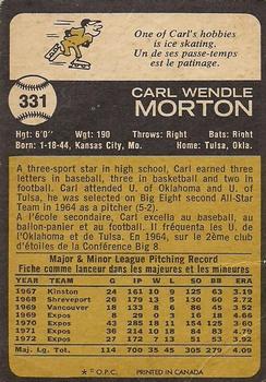1973 O-Pee-Chee #331 Carl Morton Back