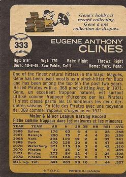 1973 O-Pee-Chee #333 Gene Clines Back