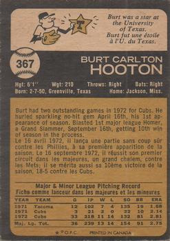 1973 O-Pee-Chee #367 Burt Hooton Back