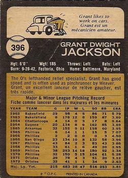 1973 O-Pee-Chee #396 Grant Jackson Back