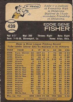 1973 O-Pee-Chee #439 Eddie Fisher Back