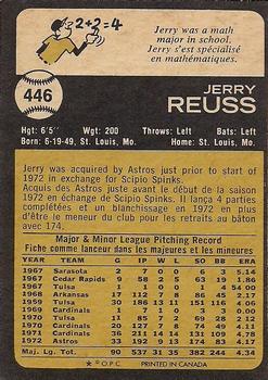 1973 O-Pee-Chee #446 Jerry Reuss Back