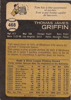 1973 O-Pee-Chee #468 Tom Griffin Back