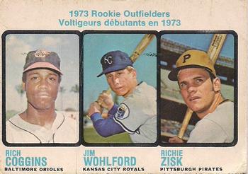 1973 O-Pee-Chee #611 1973 Rookie Outfielders (Rich Coggins / Jim Wohlford / Richie Zisk) Front