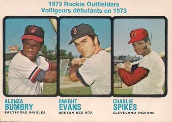 1973 O-Pee-Chee #614 1973 Rookie Outfielders (Alonza Bumbry / Dwight Evans / Charlie Spikes) Front