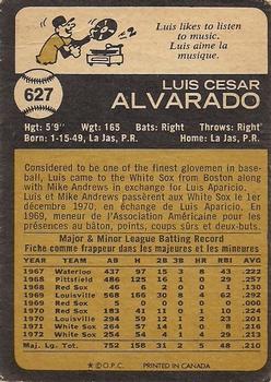 1973 O-Pee-Chee #627 Luis Alvarado Back