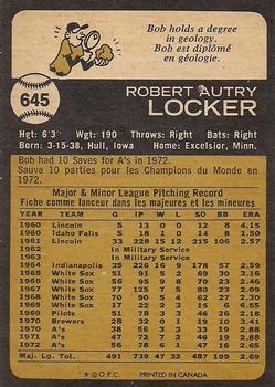 1973 O-Pee-Chee #645 Bob Locker Back