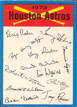 1973 O-Pee-Chee - Blue Team Checklists #NNO Houston Astros Front