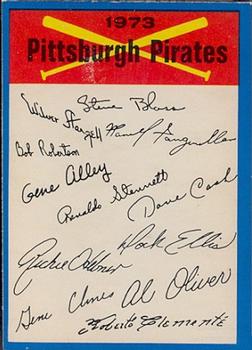 1973 O-Pee-Chee - Blue Team Checklists #NNO Pittsburgh Pirates Front