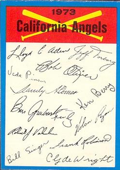 1973 O-Pee-Chee - Blue Team Checklists #NNO California Angels Front