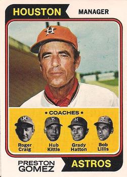 1974 O-Pee-Chee #31 Astros Field Leaders (Preston Gomez / Roger Craig / Hub Kittle / Grady Hatton / Bob Lillis) Front