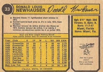 1974 O-Pee-Chee #33 Don Newhauser Back