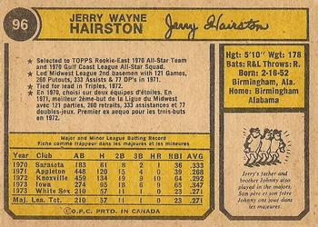 1974 O-Pee-Chee #96 Jerry Hairston Back