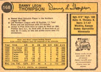 1974 O-Pee-Chee #168 Danny Thompson Back