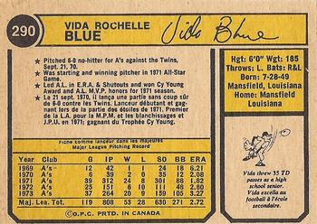 1974 O-Pee-Chee #290 Vida Blue Back