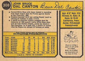 1974 O-Pee-Chee #308 Bruce Dal Canton Back