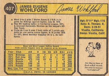 1974 O-Pee-Chee #407 Jim Wohlford Back
