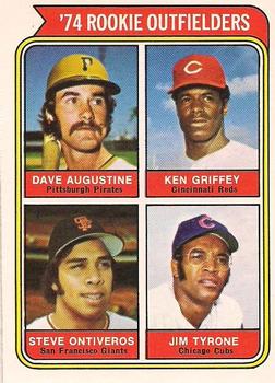 1974 O-Pee-Chee #598 1974 Rookie Outfielders (Dave Augustine / Ken Griffey / Steve Ontiveros / Jim Tyrone) Front