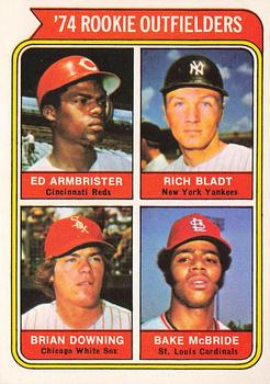 1974 O-Pee-Chee #601 1974 Rookie Outfielders (Ed Armbrister / Rich Bladt / Brian Downing / Bake McBride) Front